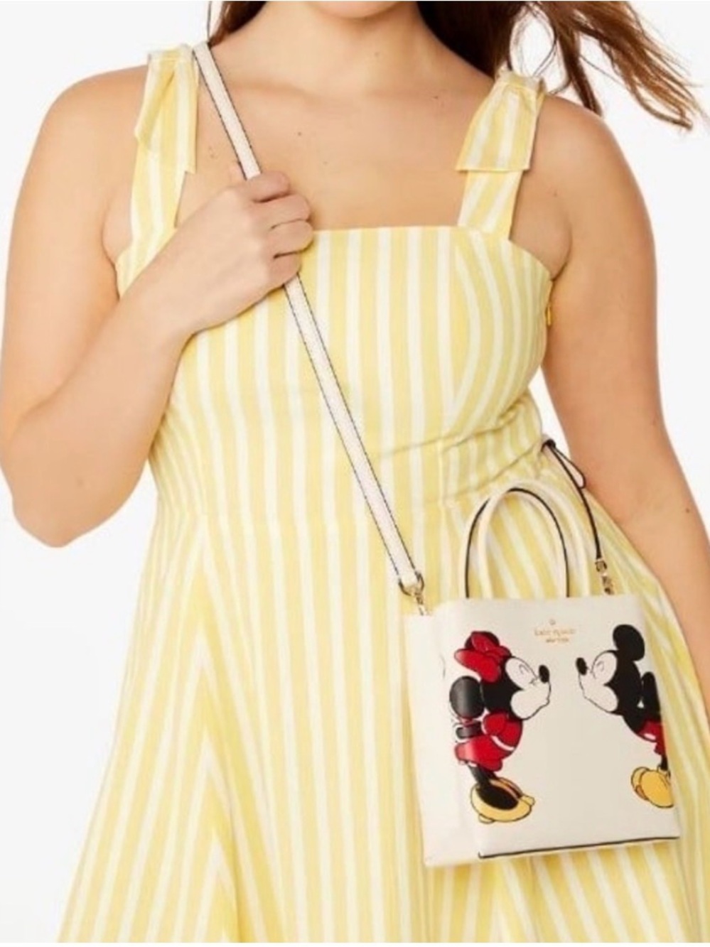 NWT Disney X New York Kate Spade Minnie Mickey Kissing mini tote crossbody bag - Picture 9 of 9